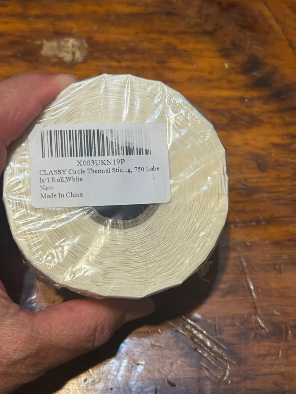 Classy roll of 2” thermal stickers (750) white